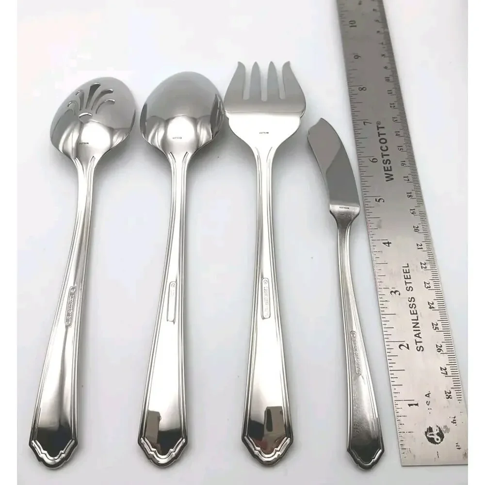 Lenox Archway 4 Piece Serving Hostess Set 18/10 Stainless Flatware Vietnam New